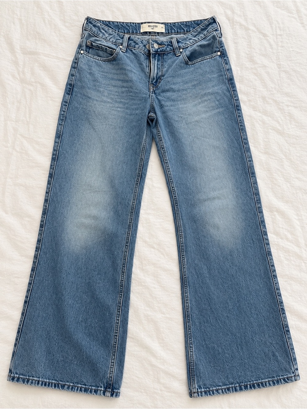 Hollister Light Blue Baggy Wide-Leg Jeans